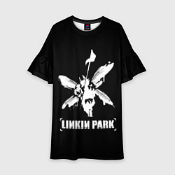 Платье клеш для девочки Linkin Park белый, цвет: 3D-принт