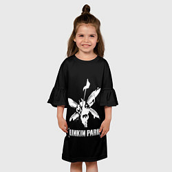 Платье клеш для девочки Linkin Park белый, цвет: 3D-принт — фото 2