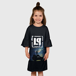 Платье клеш для девочки Linkin Park ночь, цвет: 3D-принт — фото 2
