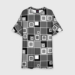Платье клеш для девочки Geometric shapes черно-белый, цвет: 3D-принт