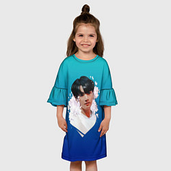 Платье клеш для девочки Чонгук BTS, цвет: 3D-принт — фото 2