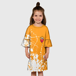 Платье клеш для девочки Roma маленькое лого краска, цвет: 3D-принт — фото 2