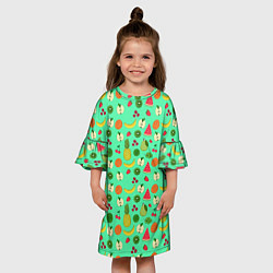 Платье клеш для девочки FAVORITE FRUITS, цвет: 3D-принт — фото 2