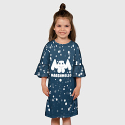 Платье клеш для девочки Marshmello крапинки, цвет: 3D-принт — фото 2