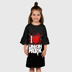 Платье клеш для девочки Linkin Park Сердце, цвет: 3D-принт — фото 2