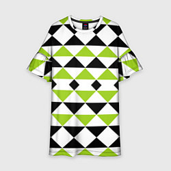 Платье клеш для девочки Geometric shapes triangles треугольники, цвет: 3D-принт