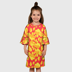 Платье клеш для девочки Сырная буря, цвет: 3D-принт — фото 2