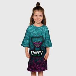 Платье клеш для девочки Poppy Playtime Huggy Waggy Поппи Плейтайм Хагги Ва, цвет: 3D-принт — фото 2