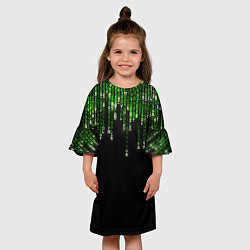 Платье клеш для девочки Дождь Из Японских Иероглифов, цвет: 3D-принт — фото 2