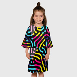 Платье клеш для девочки Красочный авангардный паттерн, цвет: 3D-принт — фото 2