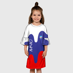 Платье клеш для девочки МЧС - флаг России, цвет: 3D-принт — фото 2