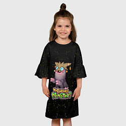 Платье клеш для девочки My singing Monsters - Чародейчик, цвет: 3D-принт — фото 2