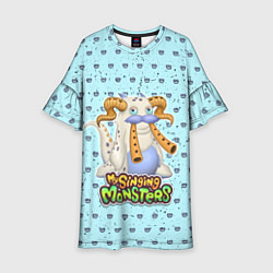 Платье клеш для девочки My Singing Monsters - Гуджуб, цвет: 3D-принт