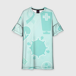Платье клеш для девочки Медицинские профессии, цвет: 3D-принт