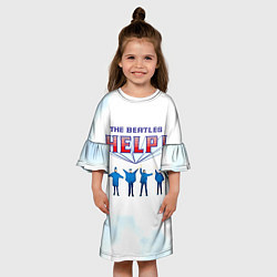 Платье клеш для девочки The Beatles Help!, цвет: 3D-принт — фото 2