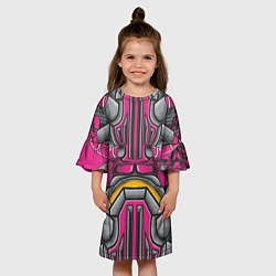 Платье клеш для девочки Костюм робота, цвет: 3D-принт — фото 2