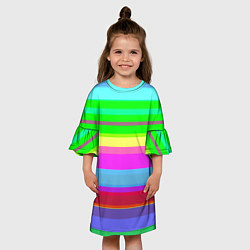 Платье клеш для девочки Тропические линии, цвет: 3D-принт — фото 2
