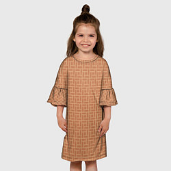 Платье клеш для девочки Кофейные плитки, цвет: 3D-принт — фото 2