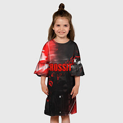 Платье клеш для девочки КРОССФИТ - ГЛИТЧ DIGITAL, цвет: 3D-принт — фото 2