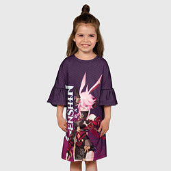 Платье клеш для девочки Яэ Мико божественная кицунэ, цвет: 3D-принт — фото 2