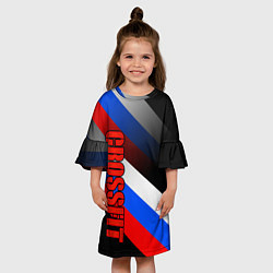Платье клеш для девочки КРОССФИТ - РОССИЙСКИЙ, цвет: 3D-принт — фото 2