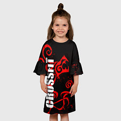 Платье клеш для девочки Кроссфит : дракон, цвет: 3D-принт — фото 2
