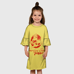 Платье клеш для девочки Stranger Things 4 - Surfer boy pizza, цвет: 3D-принт — фото 2