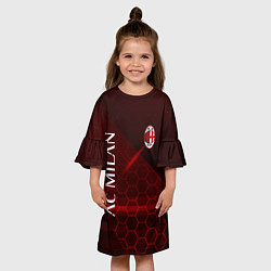 Платье клеш для девочки Ac milan Соты, цвет: 3D-принт — фото 2