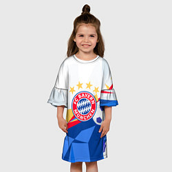 Платье клеш для девочки Bayern munchen Абстракция геометрии, цвет: 3D-принт — фото 2