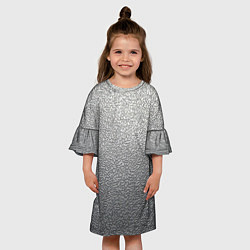 Платье клеш для девочки Нержавеющая сталь - текстура шагрень, цвет: 3D-принт — фото 2