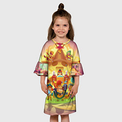 Платье клеш для девочки Brawl stars - бойцы, цвет: 3D-принт — фото 2