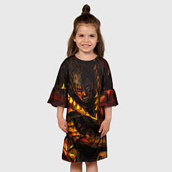 Платье клеш для девочки Берсерк Гатс В Огне, цвет: 3D-принт — фото 2