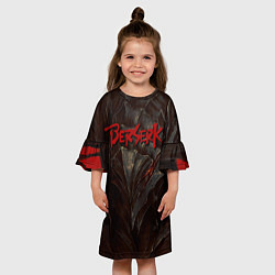 Платье клеш для девочки Берсерк Гатс На Красном Фоне, цвет: 3D-принт — фото 2