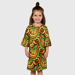 Платье клеш для девочки Летние объемные узоры, цвет: 3D-принт — фото 2