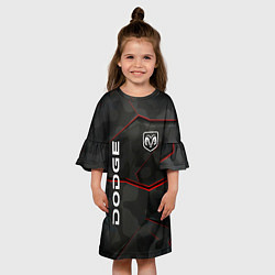 Платье клеш для девочки Dodge абстракция спорт, цвет: 3D-принт — фото 2
