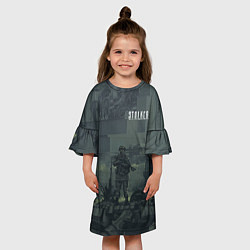 Платье клеш для девочки STALKER Военный Возле ЧАЭС, цвет: 3D-принт — фото 2