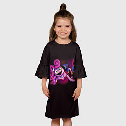 Платье клеш для девочки Мама длинные ноги с Хагги Вагги из Poppy Playtime, цвет: 3D-принт — фото 2