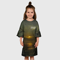 Платье клеш для девочки STALKER Закат В Зоне Отчуждения, цвет: 3D-принт — фото 2