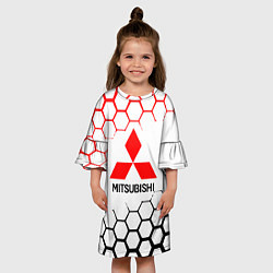 Платье клеш для девочки Mitsubishi - логотип, цвет: 3D-принт — фото 2