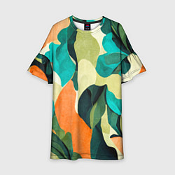 Платье клеш для девочки Multicoloured camouflage, цвет: 3D-принт
