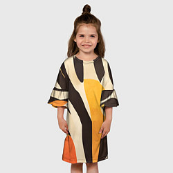 Платье клеш для девочки Сафари узоры, цвет: 3D-принт — фото 2