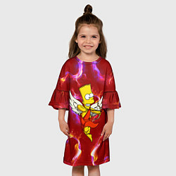 Платье клеш для девочки Барт Симпсон стреляет из лука в сердце, цвет: 3D-принт — фото 2