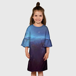 Платье клеш для девочки Космический дым, цвет: 3D-принт — фото 2