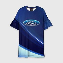 Платье клеш для девочки Ford - абстракция, цвет: 3D-принт