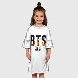 Платье клеш для девочки BTS Team Art, цвет: 3D-принт — фото 2