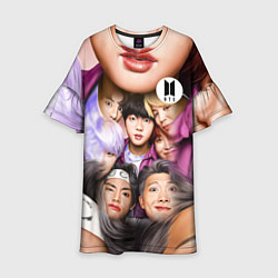Платье клеш для девочки BTS Team Photo, цвет: 3D-принт