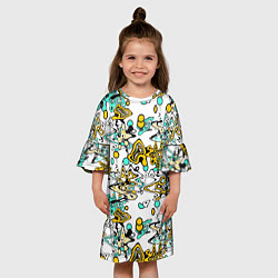 Платье клеш для девочки Abstract pattern waves and streaks, цвет: 3D-принт — фото 2
