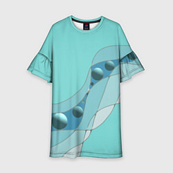 Детское платье Голубая геометрическая абстракция Круги и сферы Го