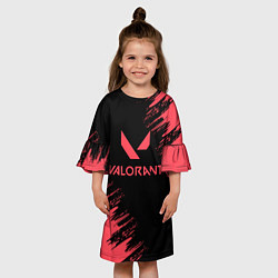 Платье клеш для девочки Valorant - краска, цвет: 3D-принт — фото 2