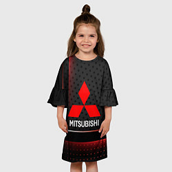 Платье клеш для девочки Mitsubishi Абстракция карбон, цвет: 3D-принт — фото 2